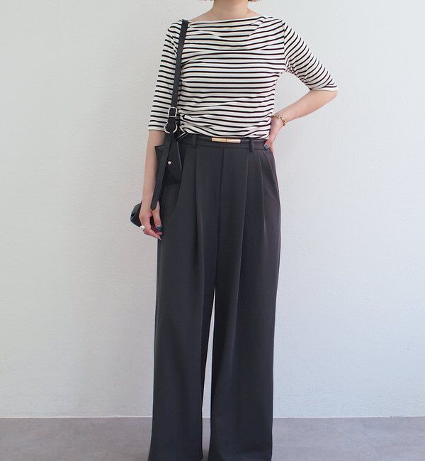  「ジャージータックワイドパンツ」|チノ|