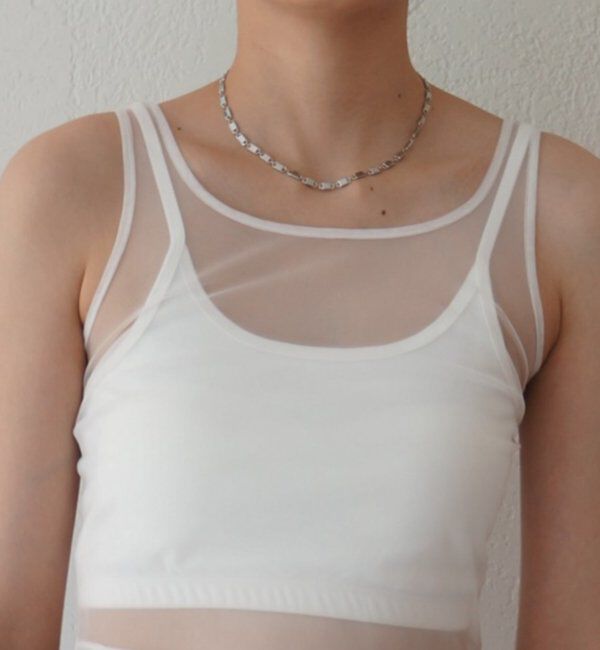  「【earthy_/アーシー】カップ付きチュールタンク」|Tシャツ・カットソー|