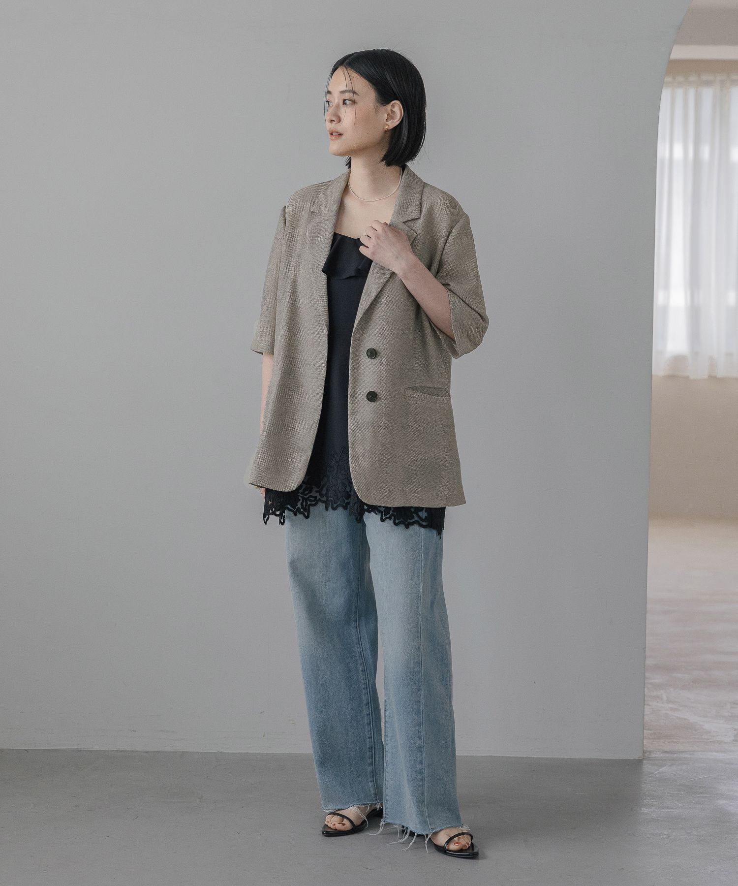 A part by 「【残り僅か!!】メッシュシングルジャケット_半袖」|その他|