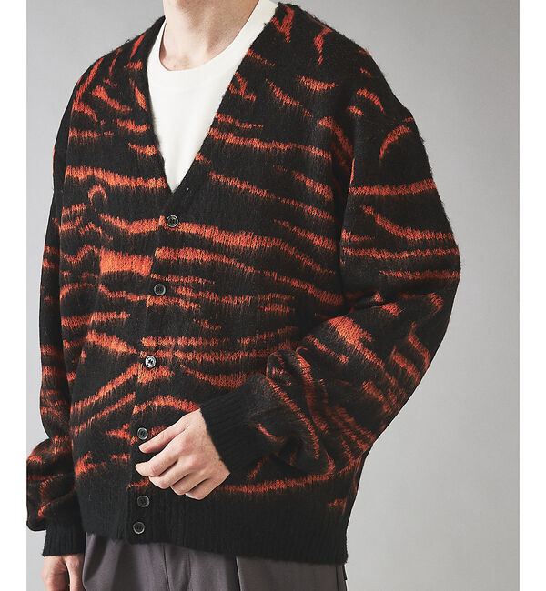 ABAHOUSE「【PENNEYS/ぺニーズ】TIGER PATTERN SHAGGY CARDI」|カーディガン|
