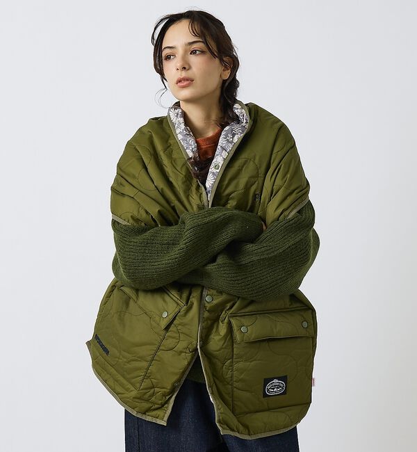 ABAHOUSE「【POLER/ポーラー】QULTED VEST MUFFLER/キルティング/ワ」|マフラー|カーキ