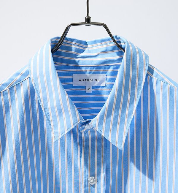 ABAHOUSE「【JAMES FABRIC】サイドガゼット レギュラーカラーシャツ / オーバー」|シャツ・ブラウス|