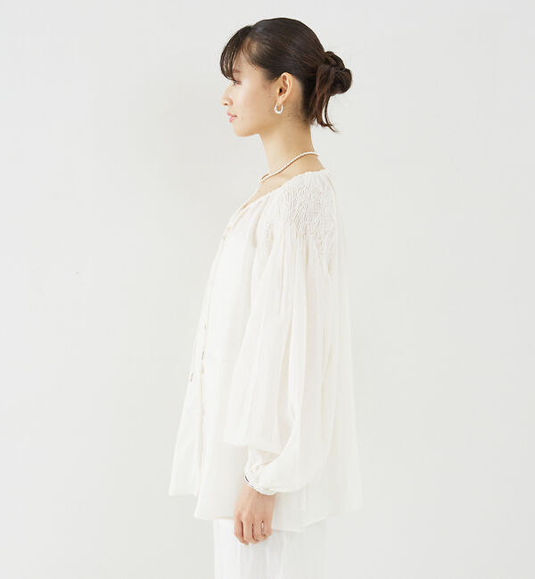 Rouge vif「コットンレーヨンボイルスモッキングブラウス」|シャツ・ブラウス|