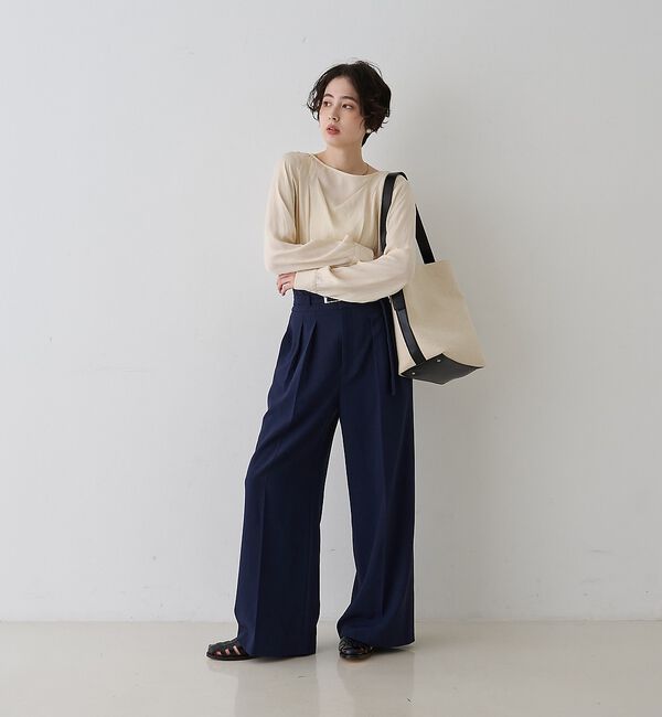 Rouge vif「【新色登場】【一部店舗限定】【3サイズ展開】ベルト付きハイウエストタックパンツ」|その他|