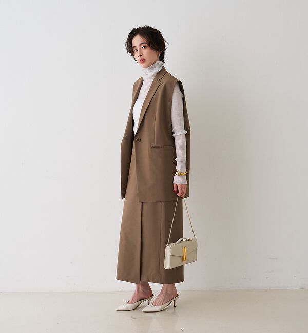 Rouge vif「【セットアップ対応】テーラーカラージレ」|ベスト・ジレ|