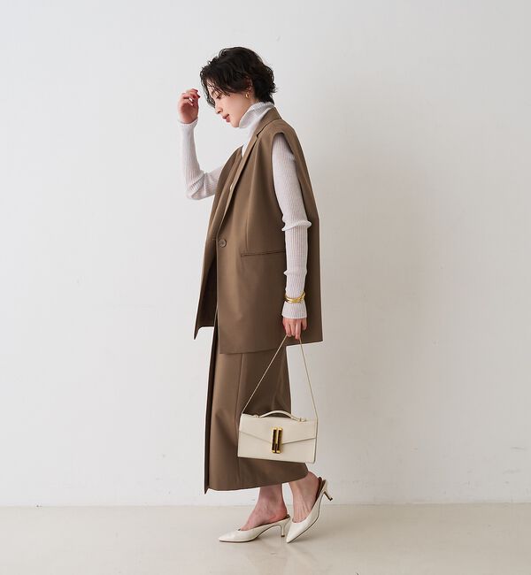 Rouge vif「【セットアップ対応】テーラーカラージレ」|ベスト・ジレ|