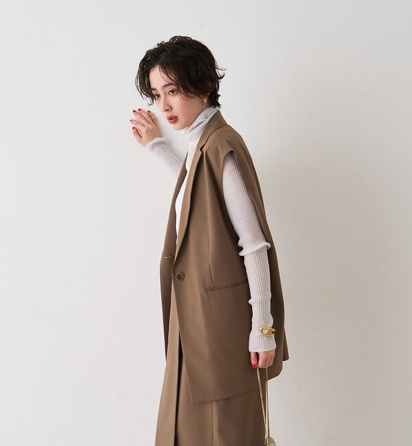 Rouge vif「【セットアップ対応】テーラーカラージレ」|ベスト・ジレ|