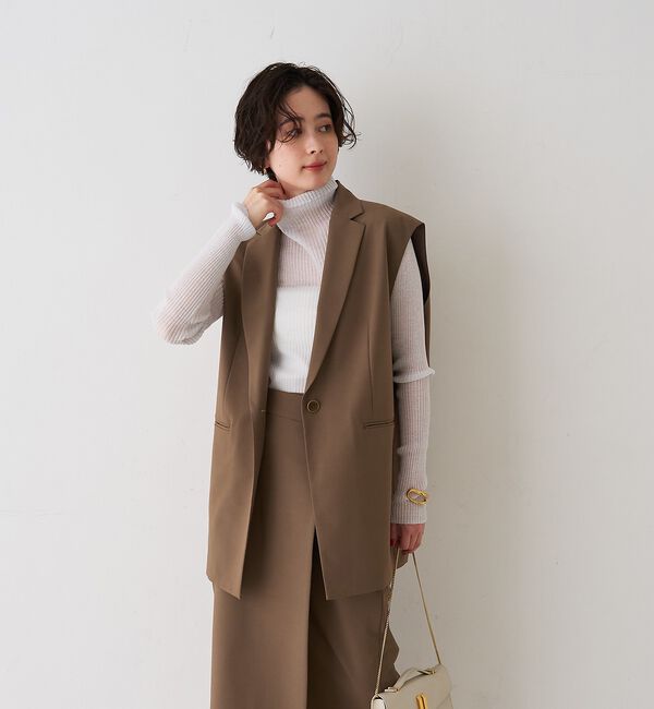 Rouge vif「【セットアップ対応】テーラーカラージレ」|ベスト・ジレ|