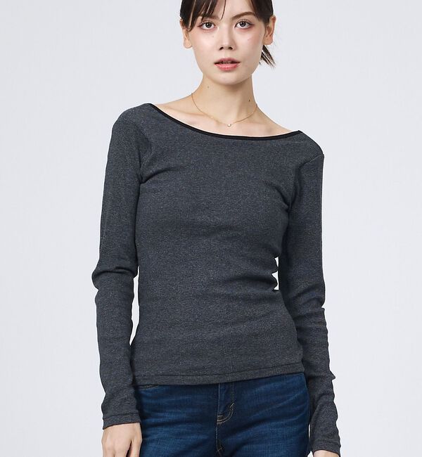 Rouge vif「【Robert P. Miller】パネルリブ バックオープンロンT / 背あき」|Tシャツ・カットソー|
