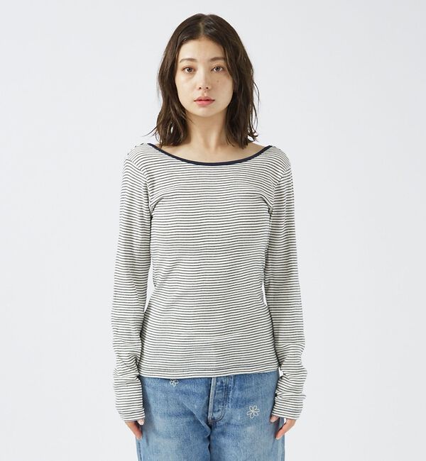 Rouge vif「【Robert P. Miller】パネルリブ バックオープンロンT / 背あき」|Tシャツ・カットソー|