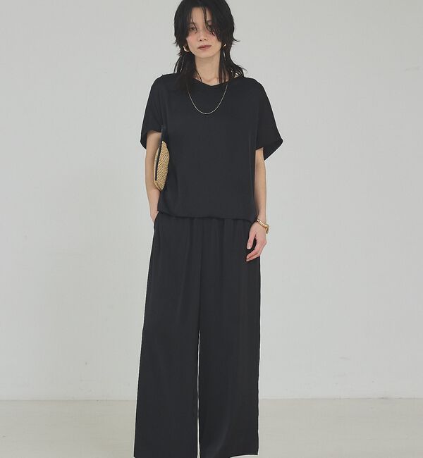 qualite「【接触冷感＆吸水速乾】新色入荷！クールサテンブラウス/セットアップ対応」|シャツ・ブラウス|