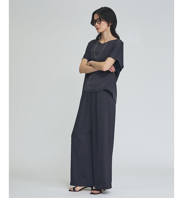 qualite「【接触冷感＆吸水速乾】新色入荷！クールサテンブラウス/セットアップ対応」|シャツ・ブラウス|