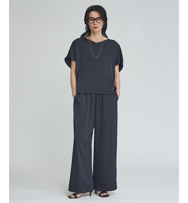 qualite「【接触冷感＆吸水速乾】新色入荷！クールサテンブラウス/セットアップ対応」|シャツ・ブラウス|