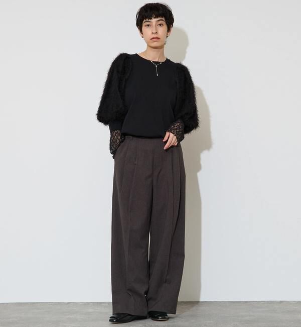 Liesse「フェザーコンビボリュームスリーブニット」|ニット・セーター|