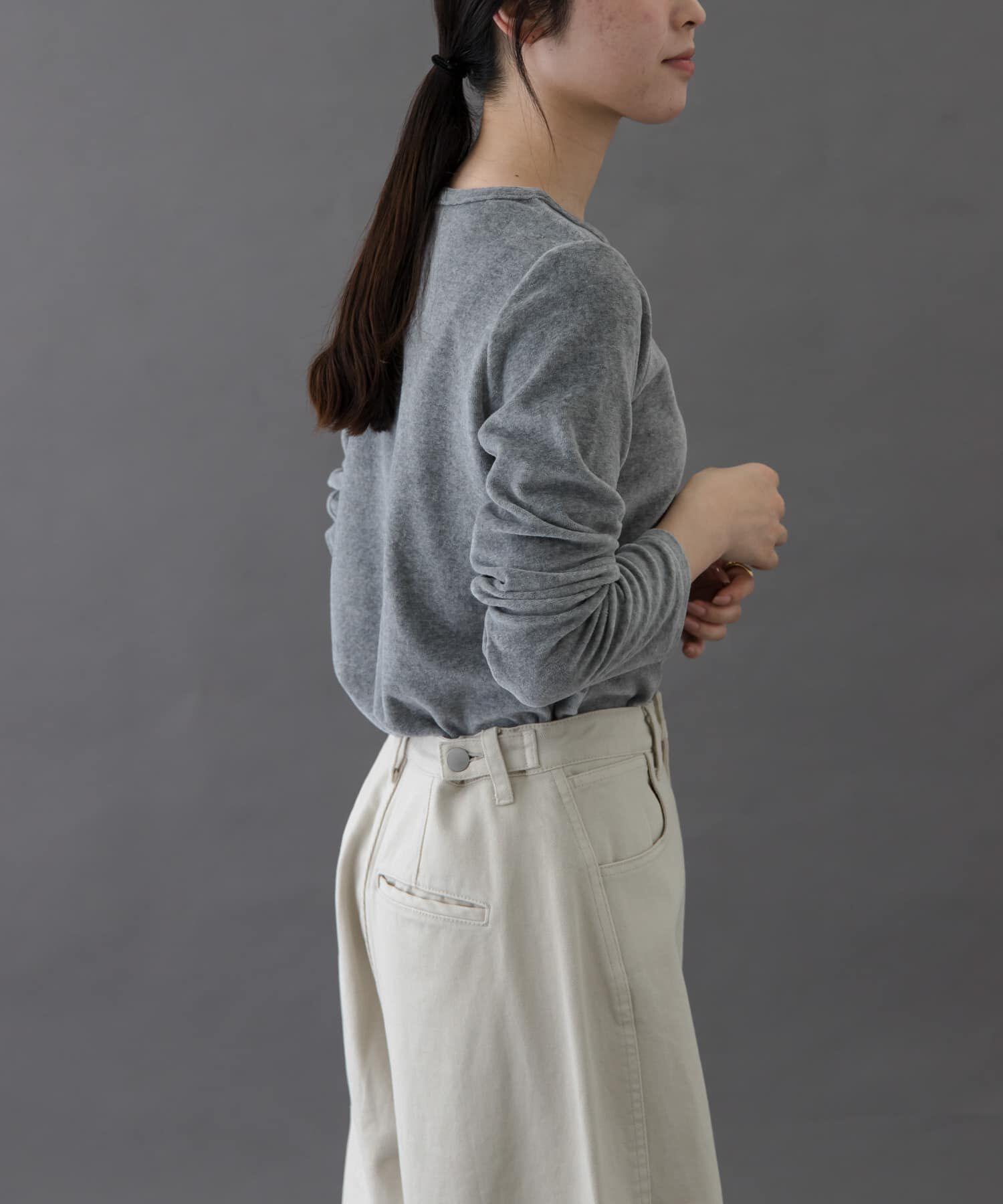 URBAN RESEARCH DOORS「FORK&SPOON　ベロアロングスリーブTシャツ」|Tシャツ・カットソー|