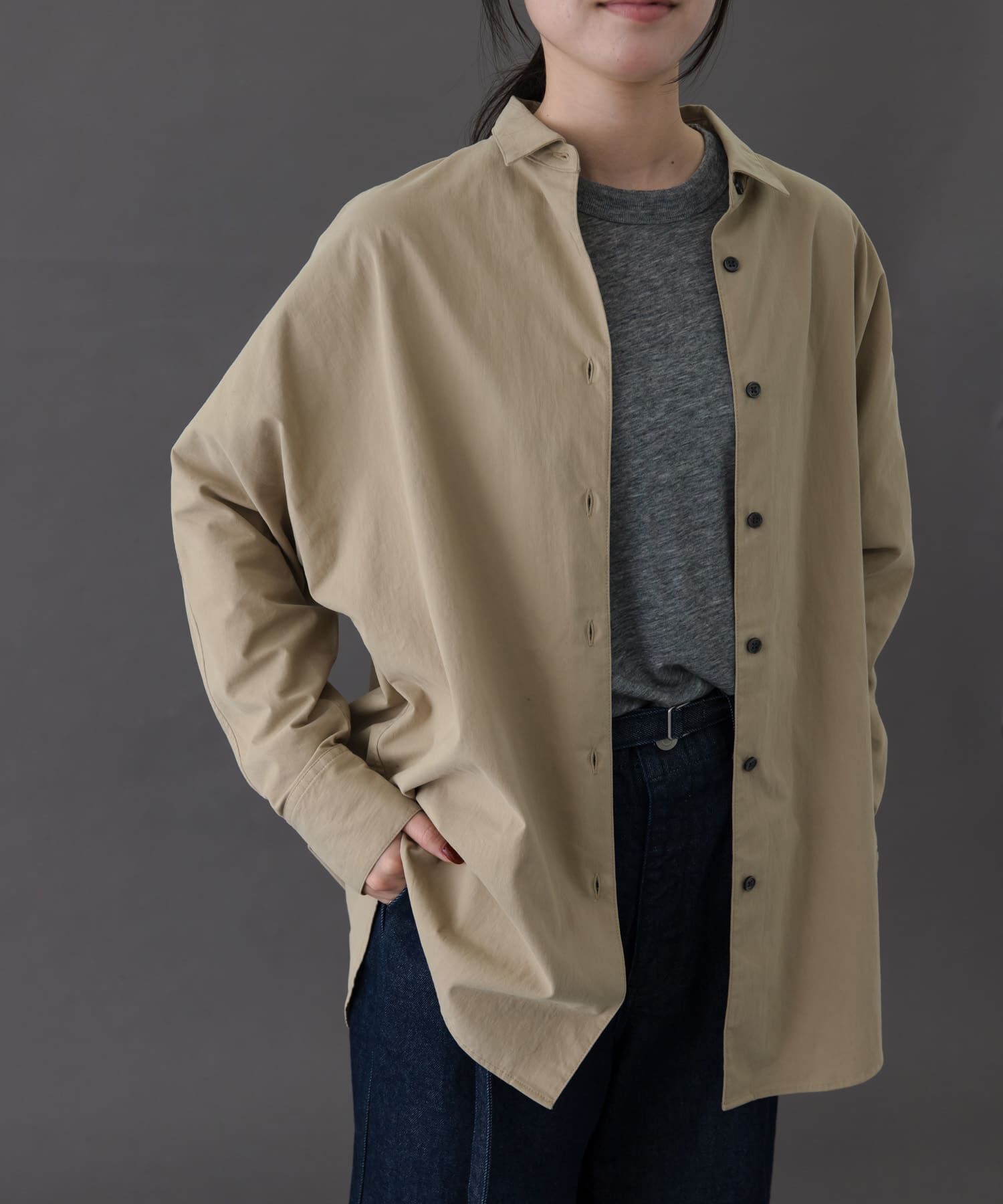 URBAN RESEARCH DOORS「FORK&SPOON　ドルマンスリーブシャツ」|シャツ・ブラウス|ベージュ