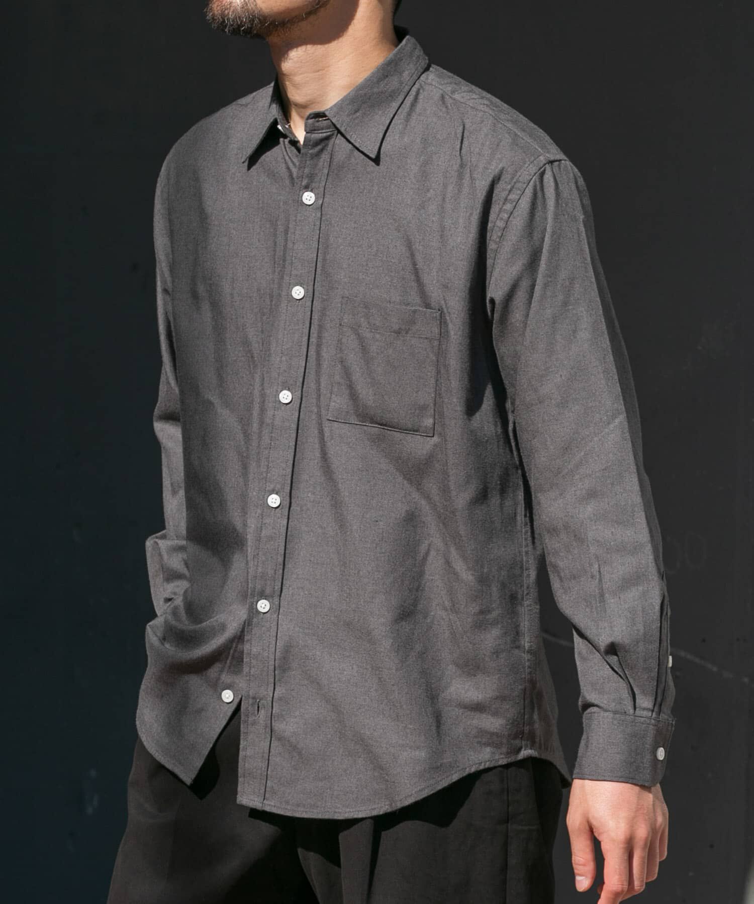 URBAN RESEARCH ROSSO「『蓄熱 / XLサイズあり』アーバンリラックスサーモネルレギュラーシャツ」|シャツ・ブラウス|ライトグレー