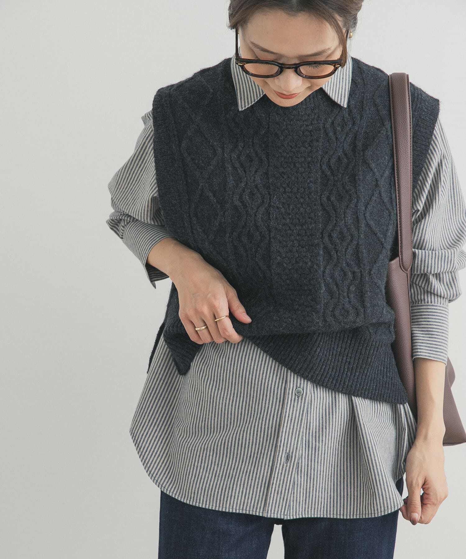 URBAN RESEARCH DOORS「起毛レギュラーカラーシャツ」|シャツ・ブラウス|ネイビー