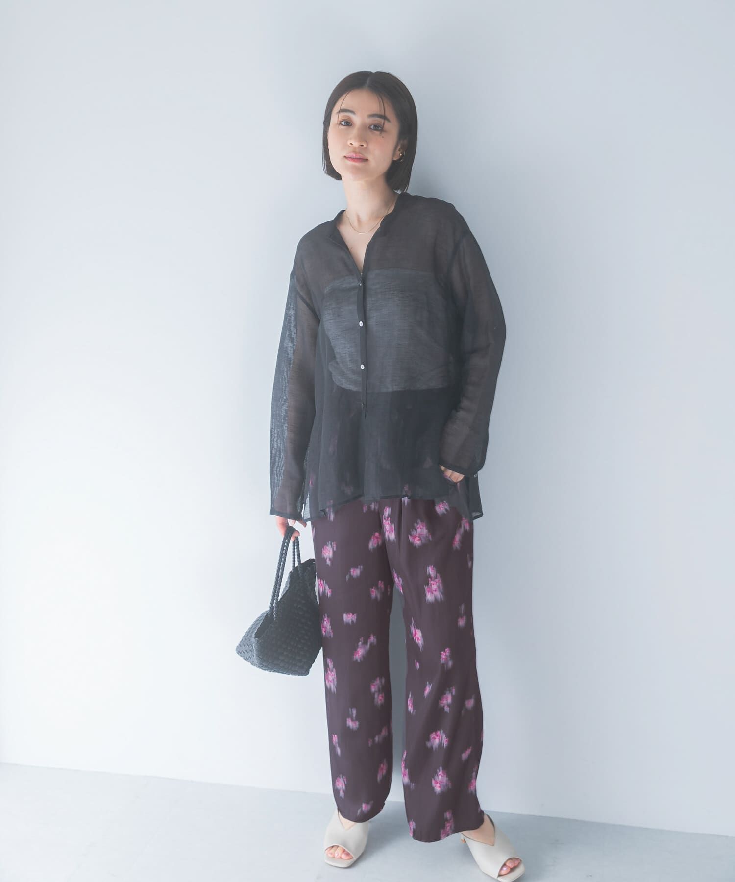 URBAN RESEARCH ROSSO「ダークプリントイージーワイドパンツ」|その他|ブラウン