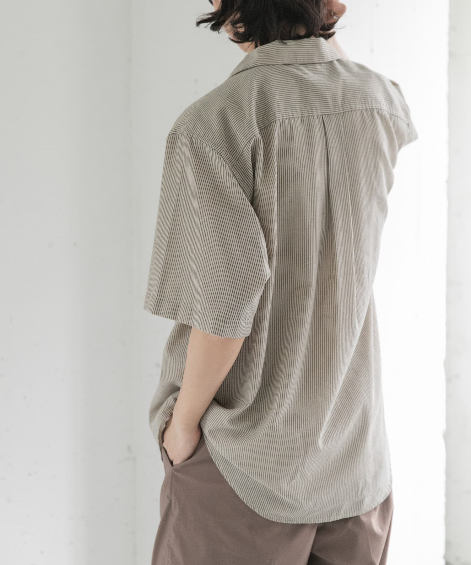 URBAN RESEARCH DOORS「FORK&SPOON　シアサッカーショートスリーブシャツ」|シャツ・ブラウス|