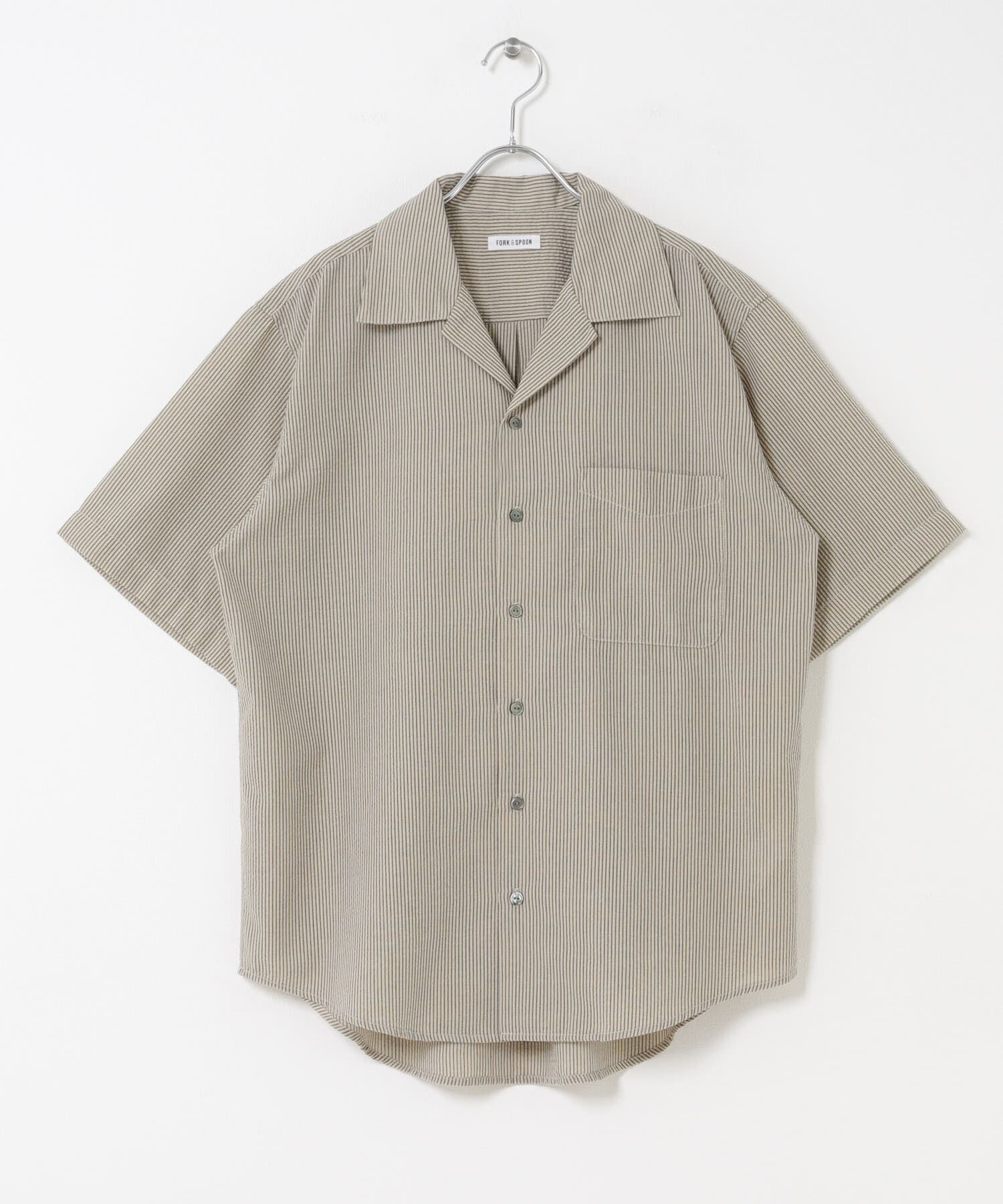 URBAN RESEARCH DOORS「FORK&SPOON　シアサッカーショートスリーブシャツ」|シャツ・ブラウス|