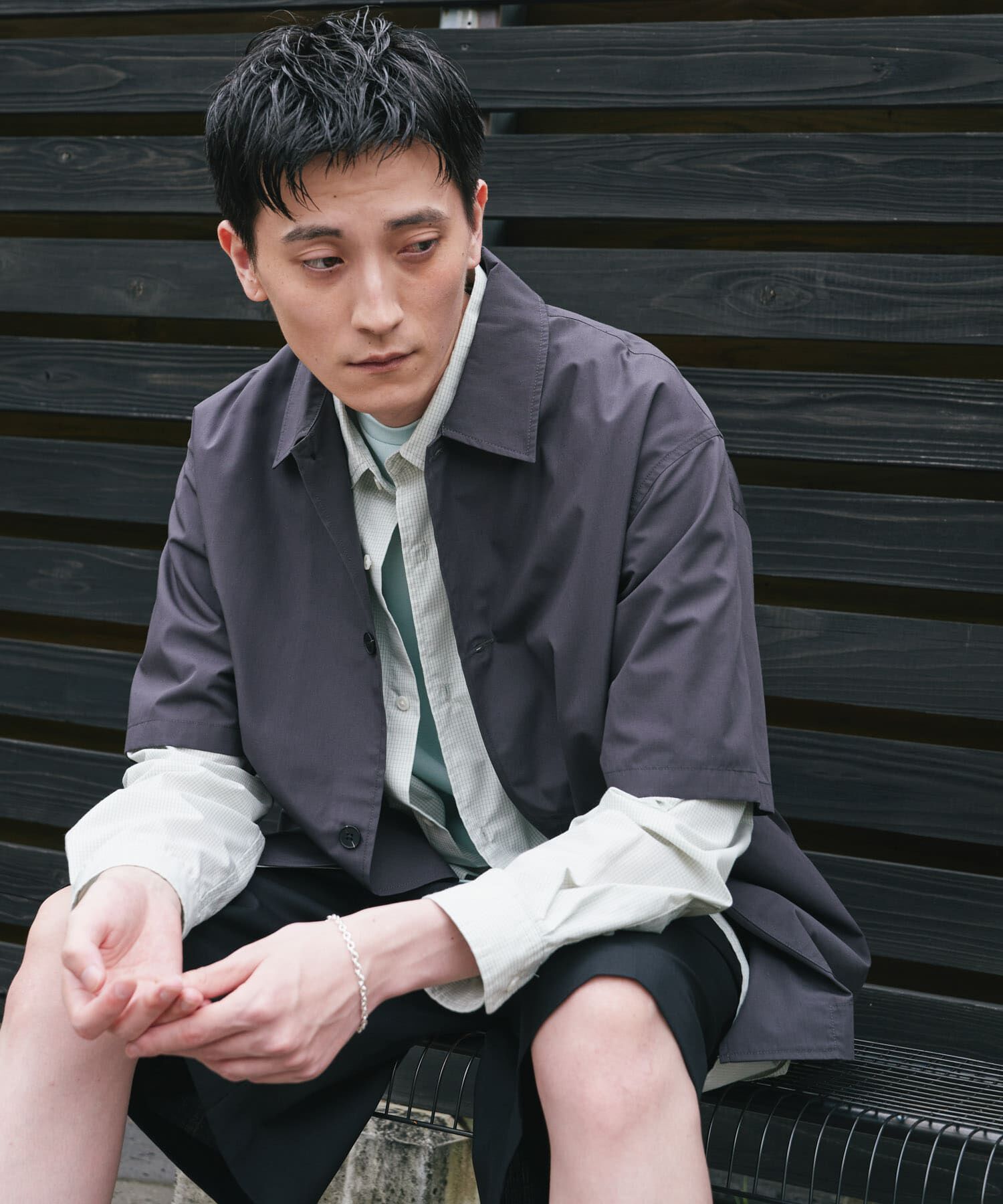 URBAN RESEARCH DOORS「『速乾/ｲｰｼﾞｰｹｱ/UVｶｯﾄ』『URTECH』Aircare ｼｮｰﾄｽﾘｰﾌﾞｼｬ 」|シャツ・ブラウス|