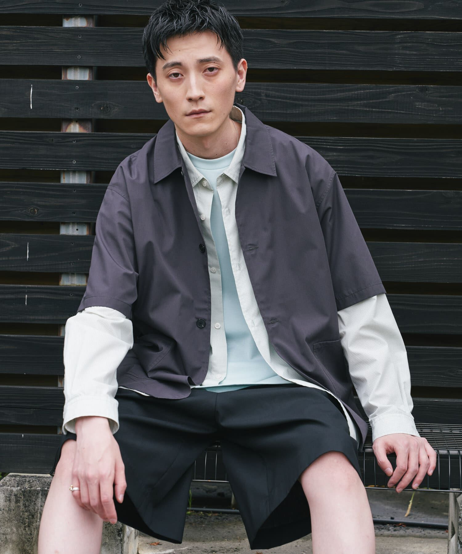 URBAN RESEARCH DOORS「『速乾/ｲｰｼﾞｰｹｱ/UVｶｯﾄ』『URTECH』Aircare ｼｮｰﾄｽﾘｰﾌﾞｼｬ 」|シャツ・ブラウス|