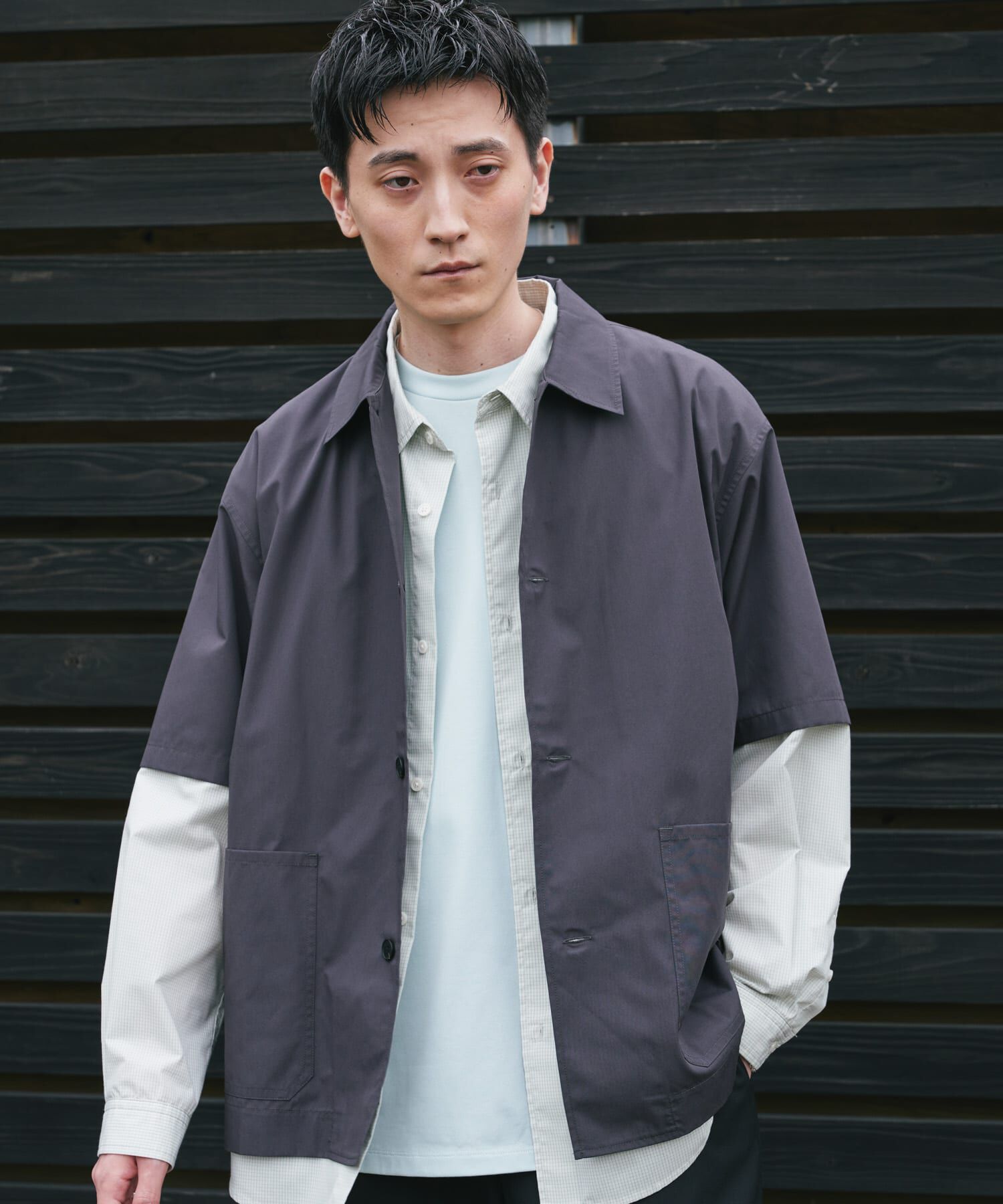 URBAN RESEARCH DOORS「『速乾/ｲｰｼﾞｰｹｱ/UVｶｯﾄ』『URTECH』Aircare ｼｮｰﾄｽﾘｰﾌﾞｼｬ 」|シャツ・ブラウス|