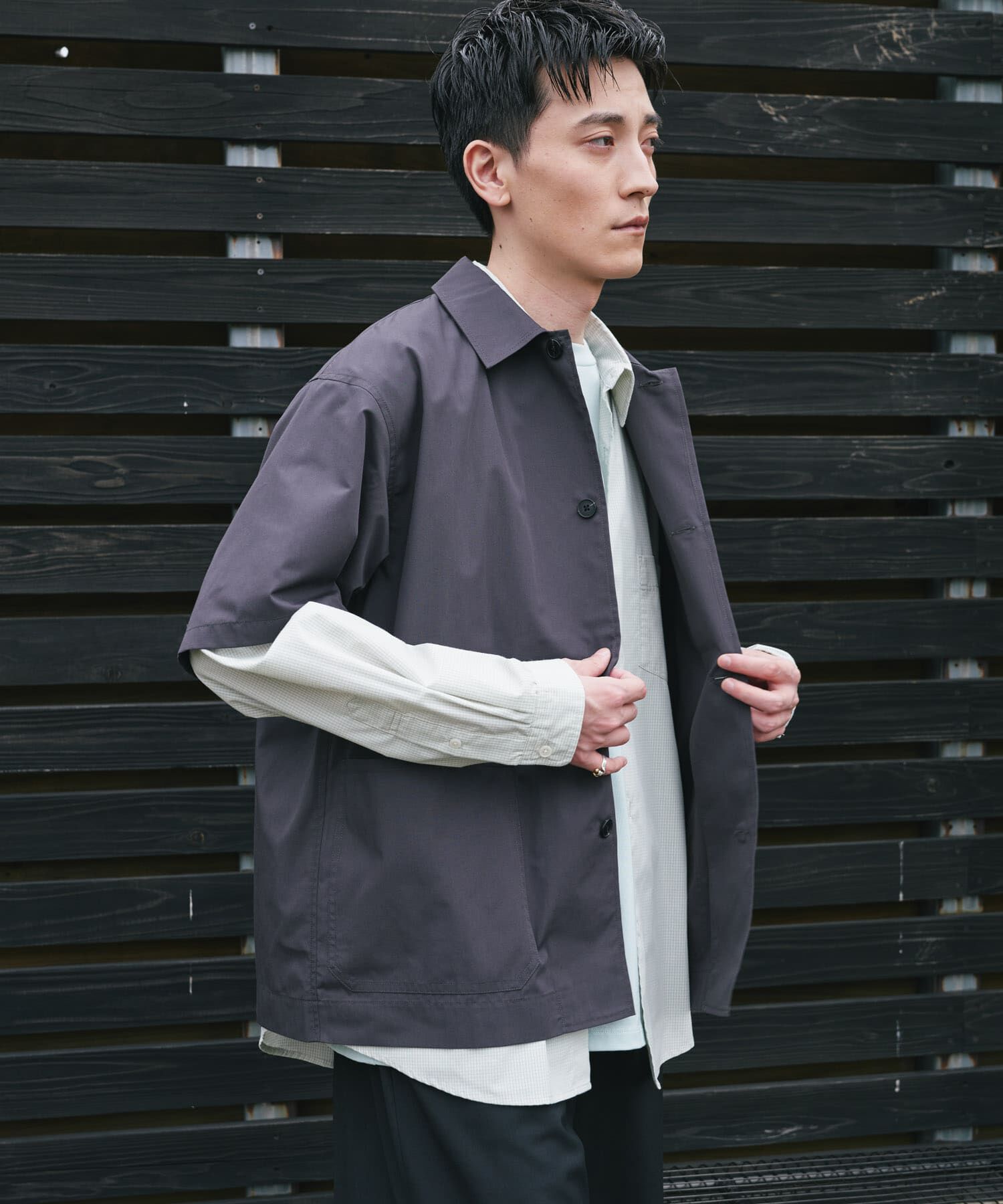 URBAN RESEARCH DOORS「『速乾/ｲｰｼﾞｰｹｱ/UVｶｯﾄ』『URTECH』Aircare ｼｮｰﾄｽﾘｰﾌﾞｼｬ 」|シャツ・ブラウス|