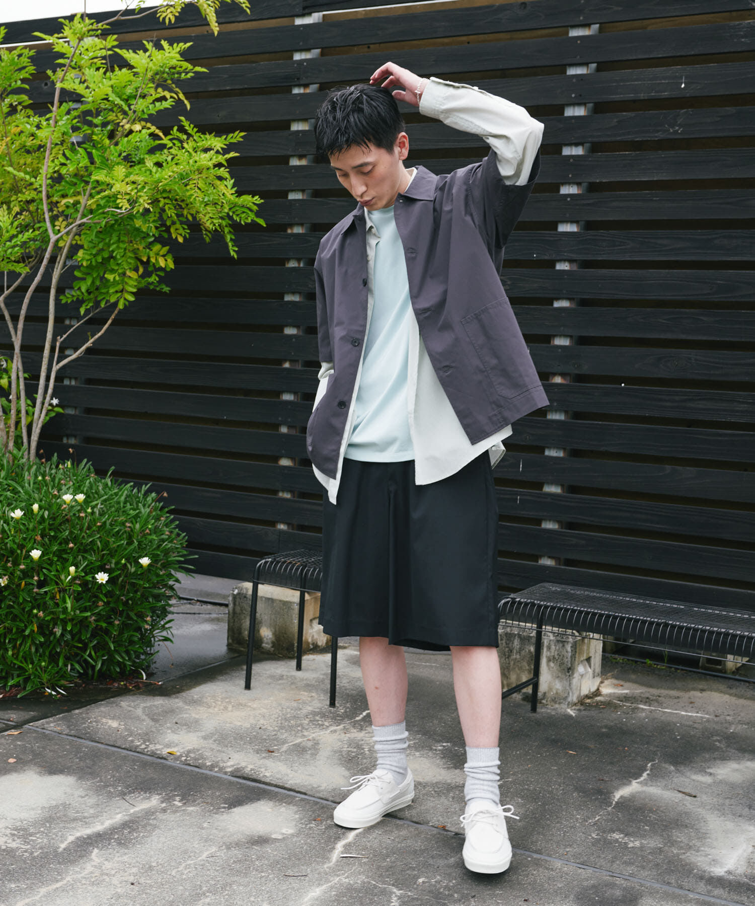 URBAN RESEARCH DOORS「『速乾/ｲｰｼﾞｰｹｱ/UVｶｯﾄ』『URTECH』Aircare ｼｮｰﾄｽﾘｰﾌﾞｼｬ 」|シャツ・ブラウス|