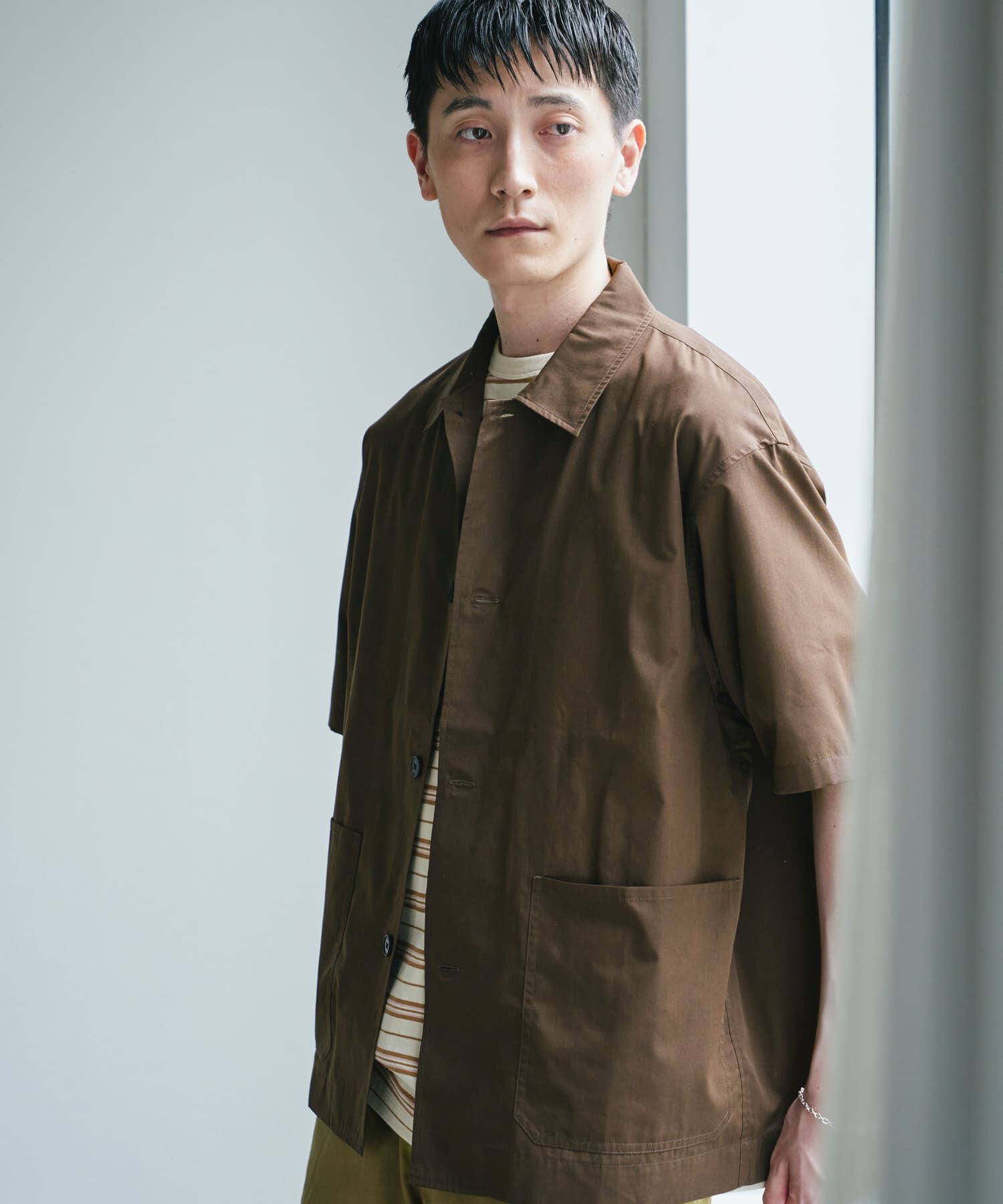 URBAN RESEARCH DOORS「『速乾/ｲｰｼﾞｰｹｱ/UVｶｯﾄ』『URTECH』Aircare ｼｮｰﾄｽﾘｰﾌﾞｼｬ 」|シャツ・ブラウス|