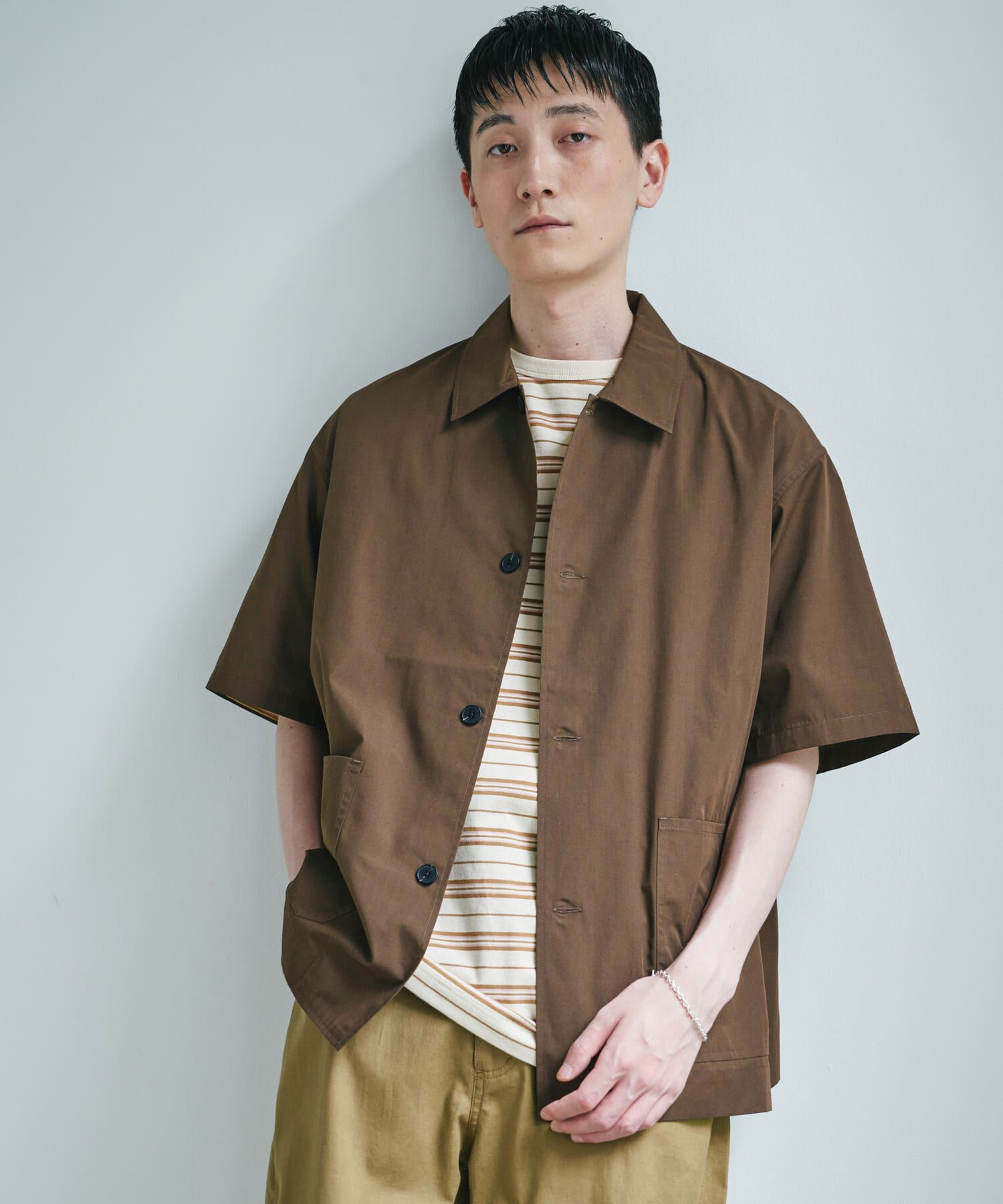 URBAN RESEARCH DOORS「『速乾/ｲｰｼﾞｰｹｱ/UVｶｯﾄ』『URTECH』Aircare ｼｮｰﾄｽﾘｰﾌﾞｼｬ 」|シャツ・ブラウス|