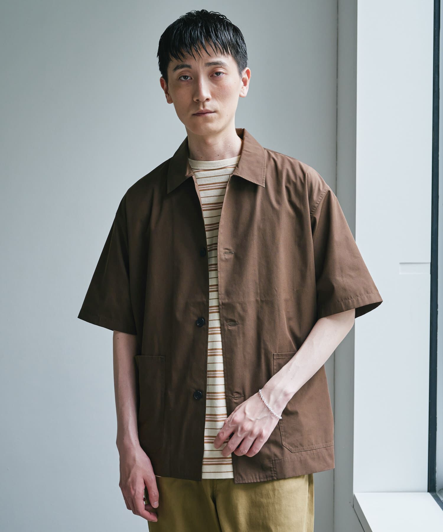 URBAN RESEARCH DOORS「『速乾/ｲｰｼﾞｰｹｱ/UVｶｯﾄ』『URTECH』Aircare ｼｮｰﾄｽﾘｰﾌﾞｼｬ 」|シャツ・ブラウス|