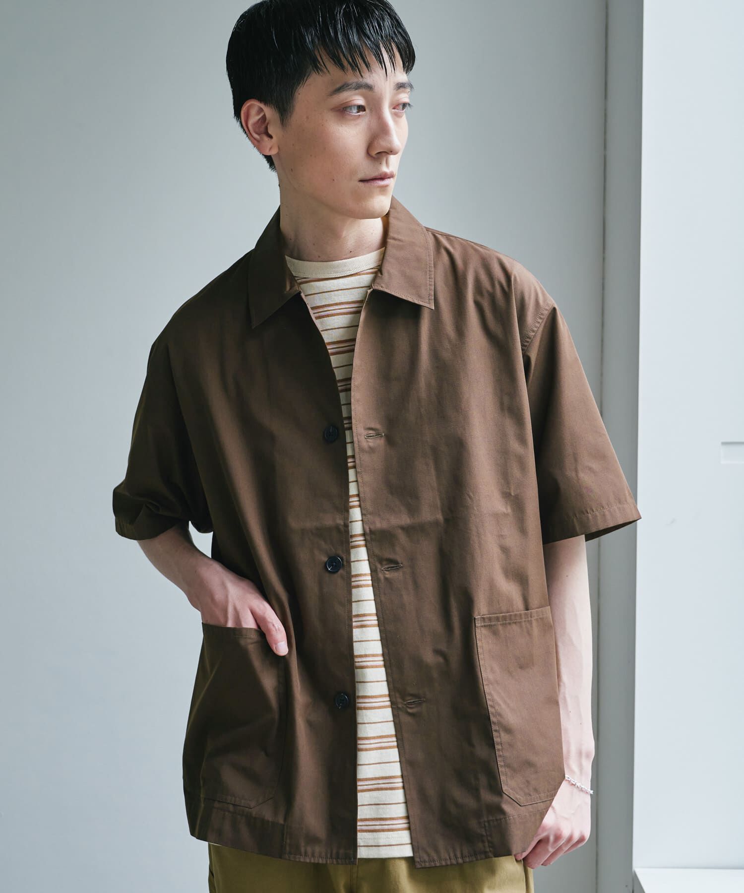 URBAN RESEARCH DOORS「『速乾/ｲｰｼﾞｰｹｱ/UVｶｯﾄ』『URTECH』Aircare ｼｮｰﾄｽﾘｰﾌﾞｼｬ 」|シャツ・ブラウス|