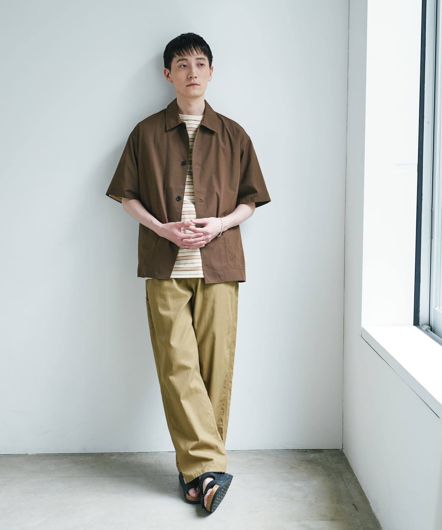 URBAN RESEARCH DOORS「『速乾/ｲｰｼﾞｰｹｱ/UVｶｯﾄ』『URTECH』Aircare ｼｮｰﾄｽﾘｰﾌﾞｼｬ 」|シャツ・ブラウス|