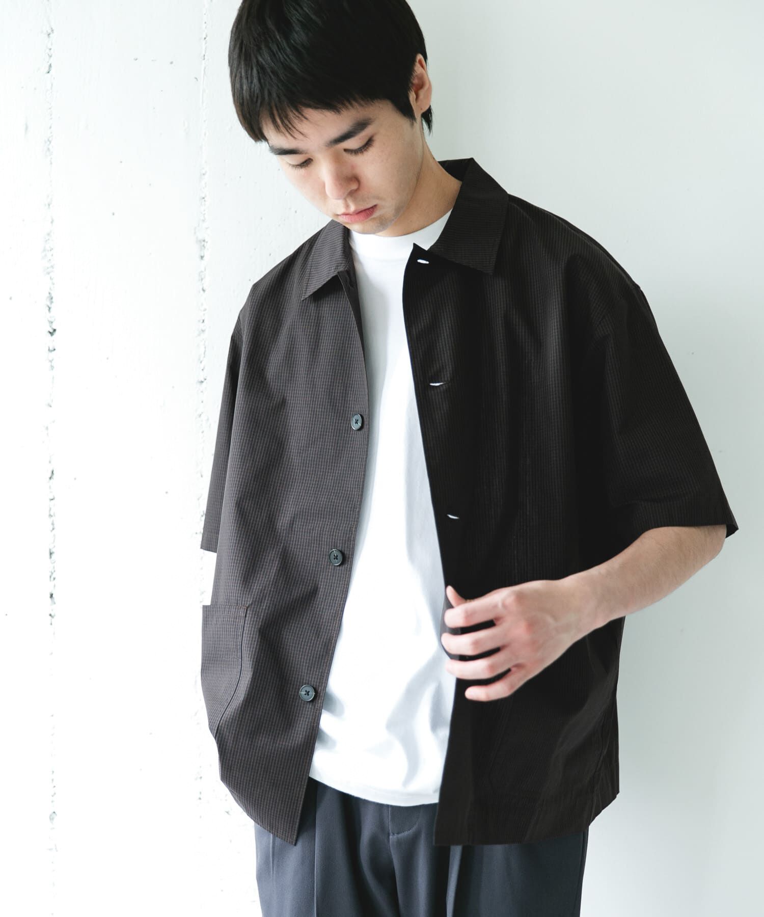 URBAN RESEARCH DOORS「『速乾/ｲｰｼﾞｰｹｱ/UVｶｯﾄ』『URTECH』Aircare ｼｮｰﾄｽﾘｰﾌﾞｼｬ 」|シャツ・ブラウス|