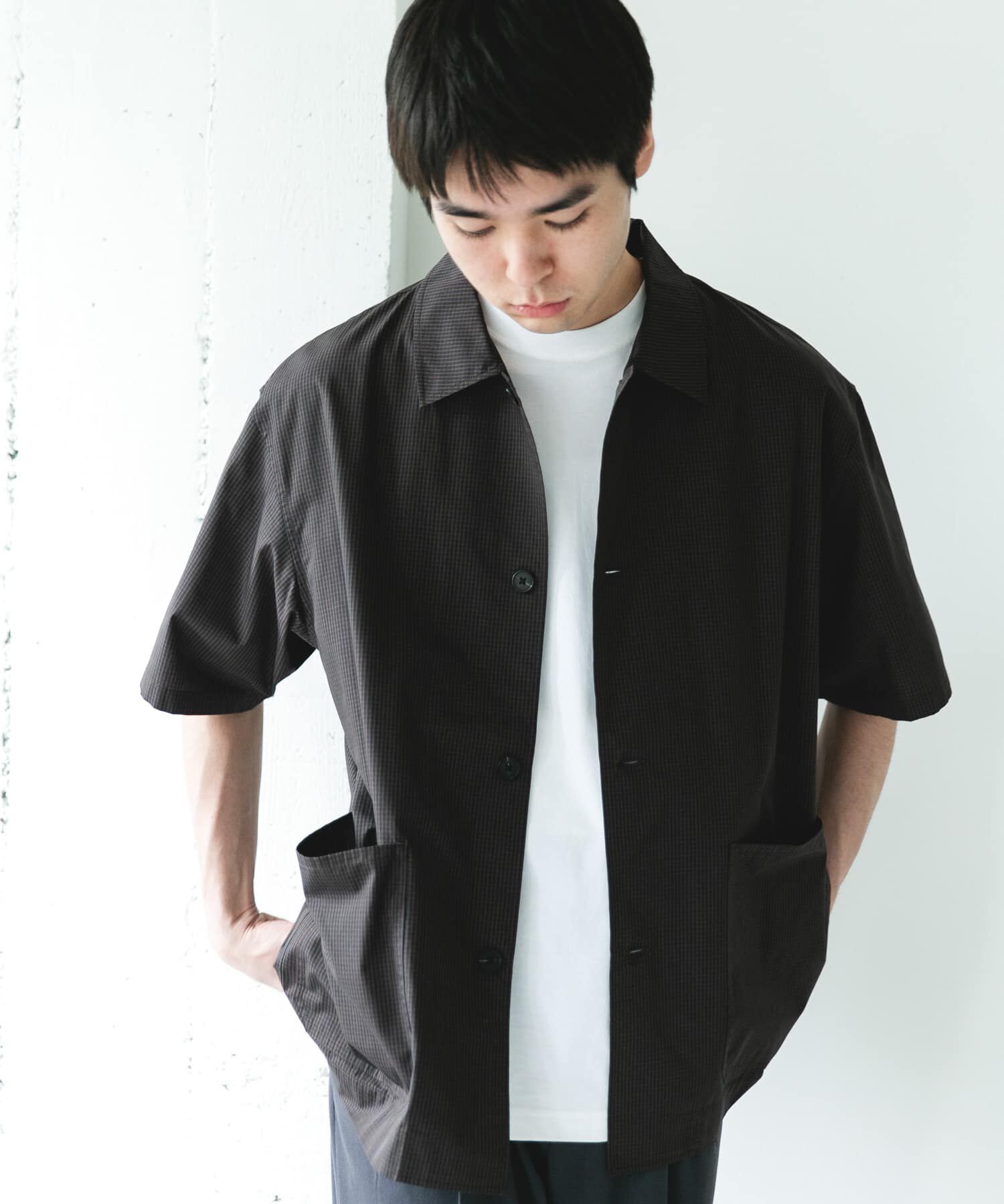 URBAN RESEARCH DOORS「『速乾/ｲｰｼﾞｰｹｱ/UVｶｯﾄ』『URTECH』Aircare ｼｮｰﾄｽﾘｰﾌﾞｼｬ 」|シャツ・ブラウス|