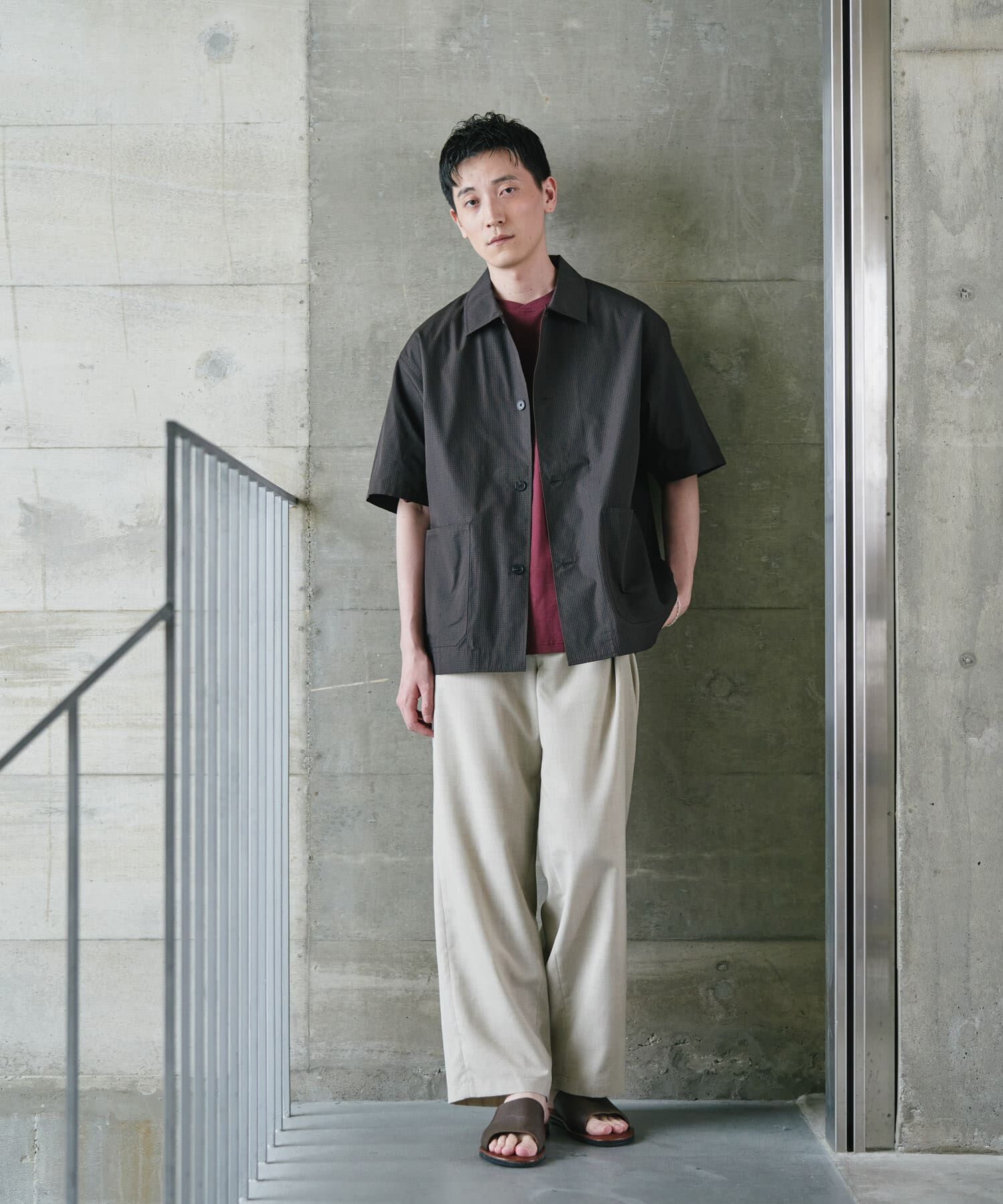URBAN RESEARCH DOORS「『速乾/ｲｰｼﾞｰｹｱ/UVｶｯﾄ』『URTECH』Aircare ｼｮｰﾄｽﾘｰﾌﾞｼｬ 」|シャツ・ブラウス|