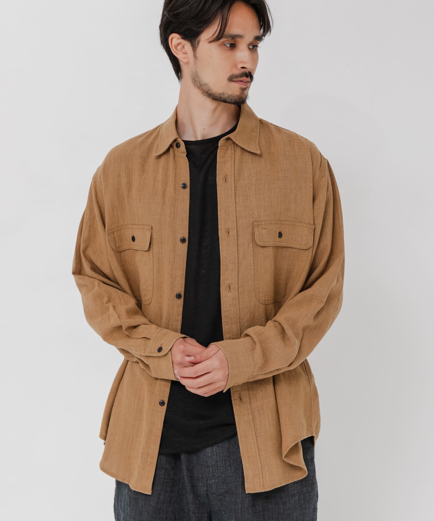 URBAN RESEARCH「SANDWASH LINEN WORK SHIRTS」|シャツ・ブラウス|