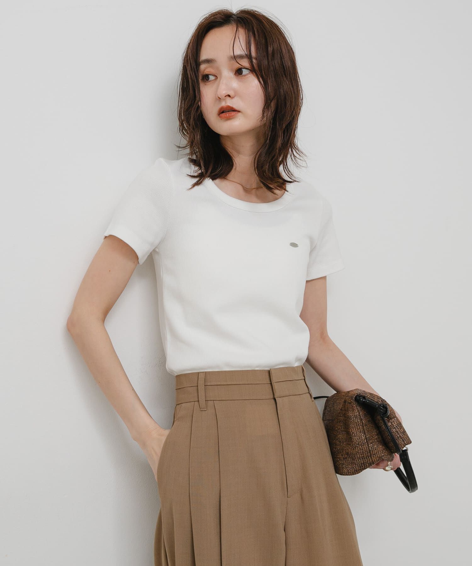 SENSE OF PLACE by URBAN RESEARCH「『一部WEB限定カラー』ラウンドネックリブTシャツ(半袖)」|Tシャツ・カットソー|