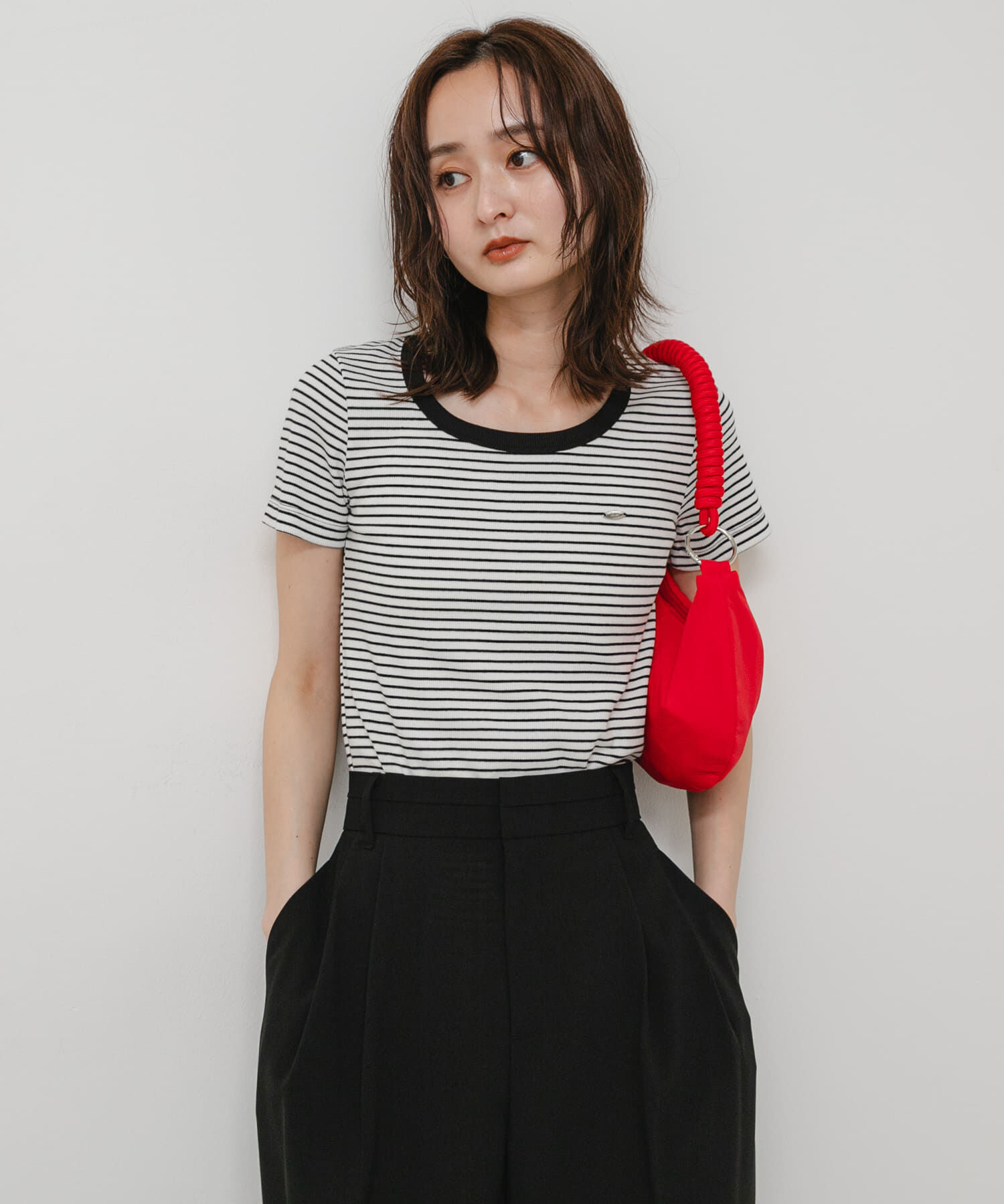 SENSE OF PLACE by URBAN RESEARCH「『一部WEB限定カラー』ラウンドネックリブTシャツ(半袖)」|Tシャツ・カットソー|