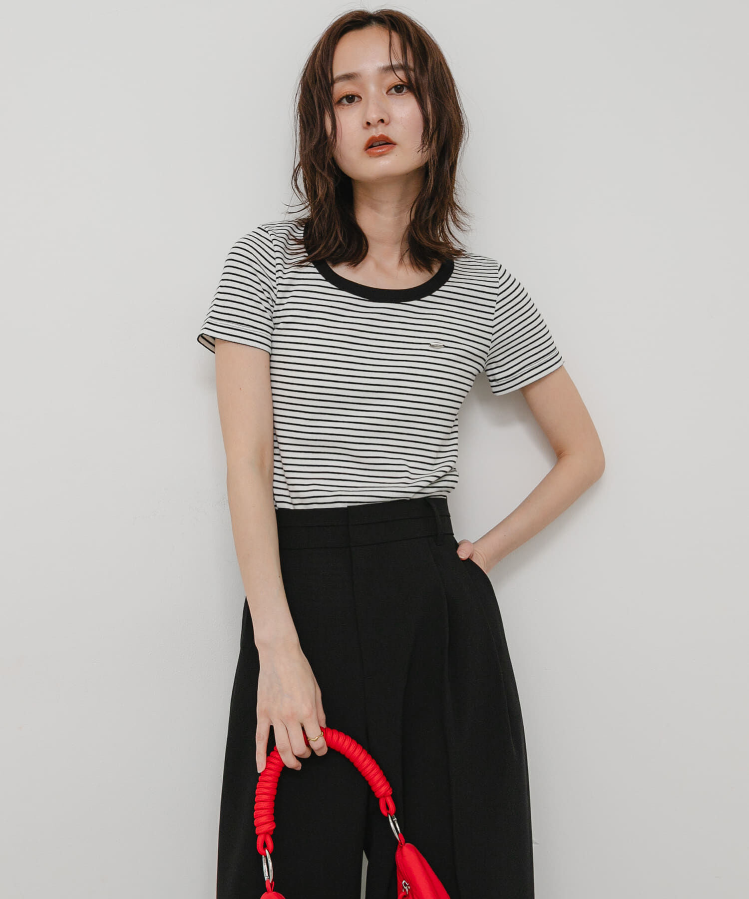SENSE OF PLACE by URBAN RESEARCH「『一部WEB限定カラー』ラウンドネックリブTシャツ(半袖)」|Tシャツ・カットソー|