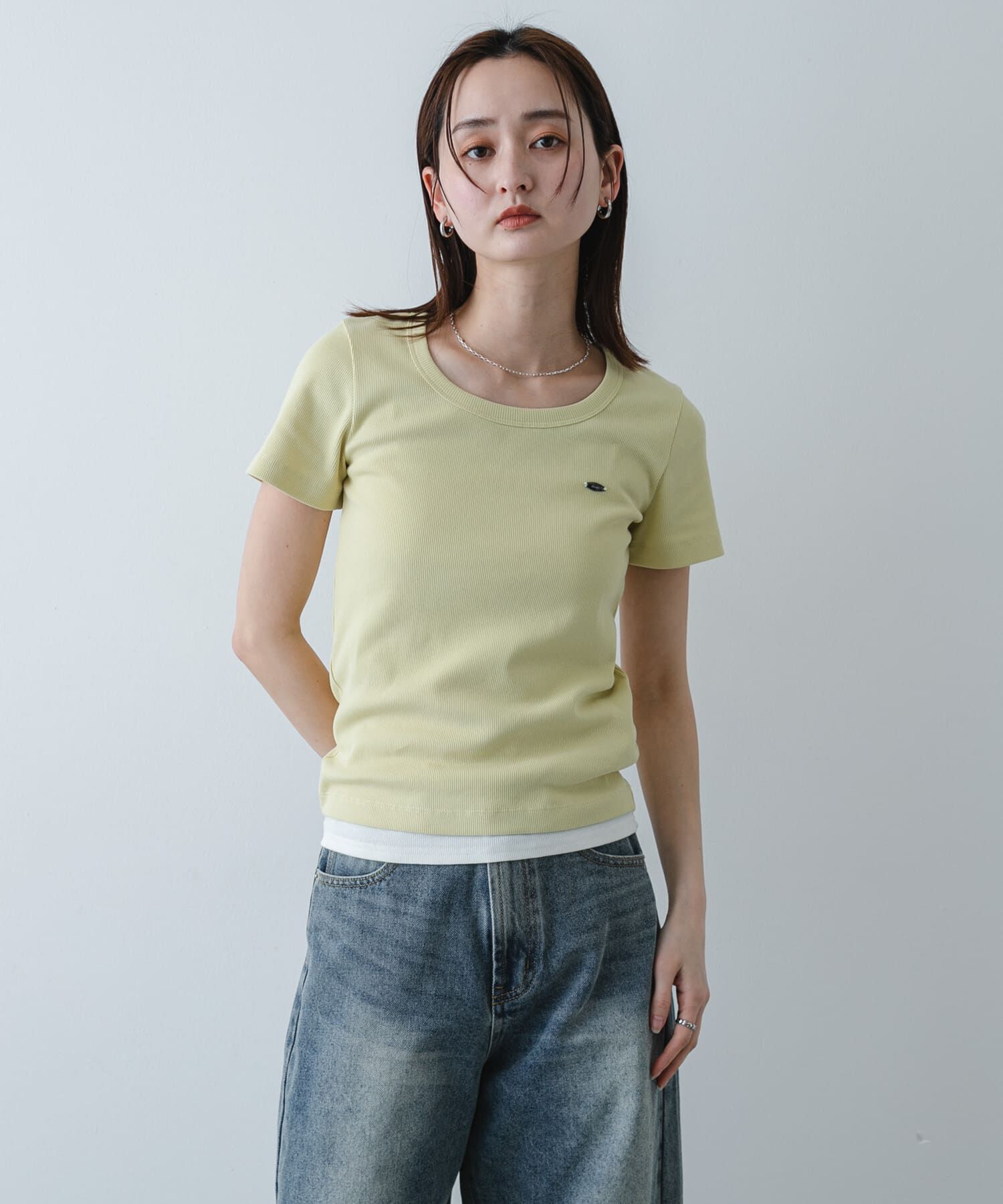 SENSE OF PLACE by URBAN RESEARCH「『一部WEB限定カラー』ラウンドネックリブTシャツ(半袖)」|Tシャツ・カットソー|