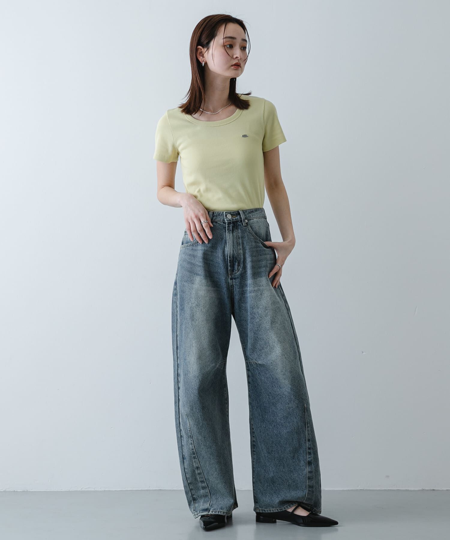SENSE OF PLACE by URBAN RESEARCH「『一部WEB限定カラー』ラウンドネックリブTシャツ(半袖)」|Tシャツ・カットソー|