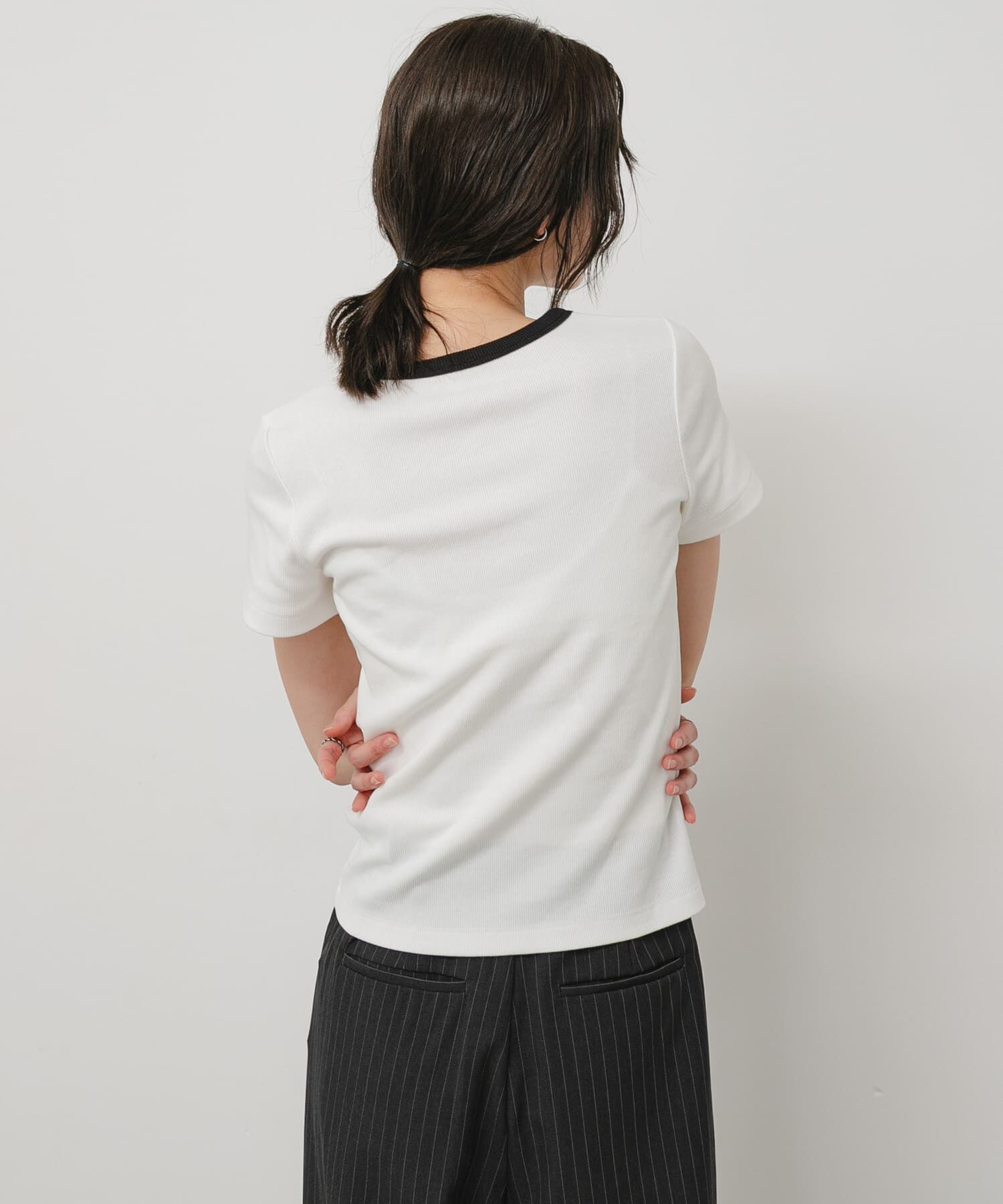 SENSE OF PLACE by URBAN RESEARCH「『一部WEB限定カラー』ラウンドネックリブTシャツ(半袖)」|Tシャツ・カットソー|