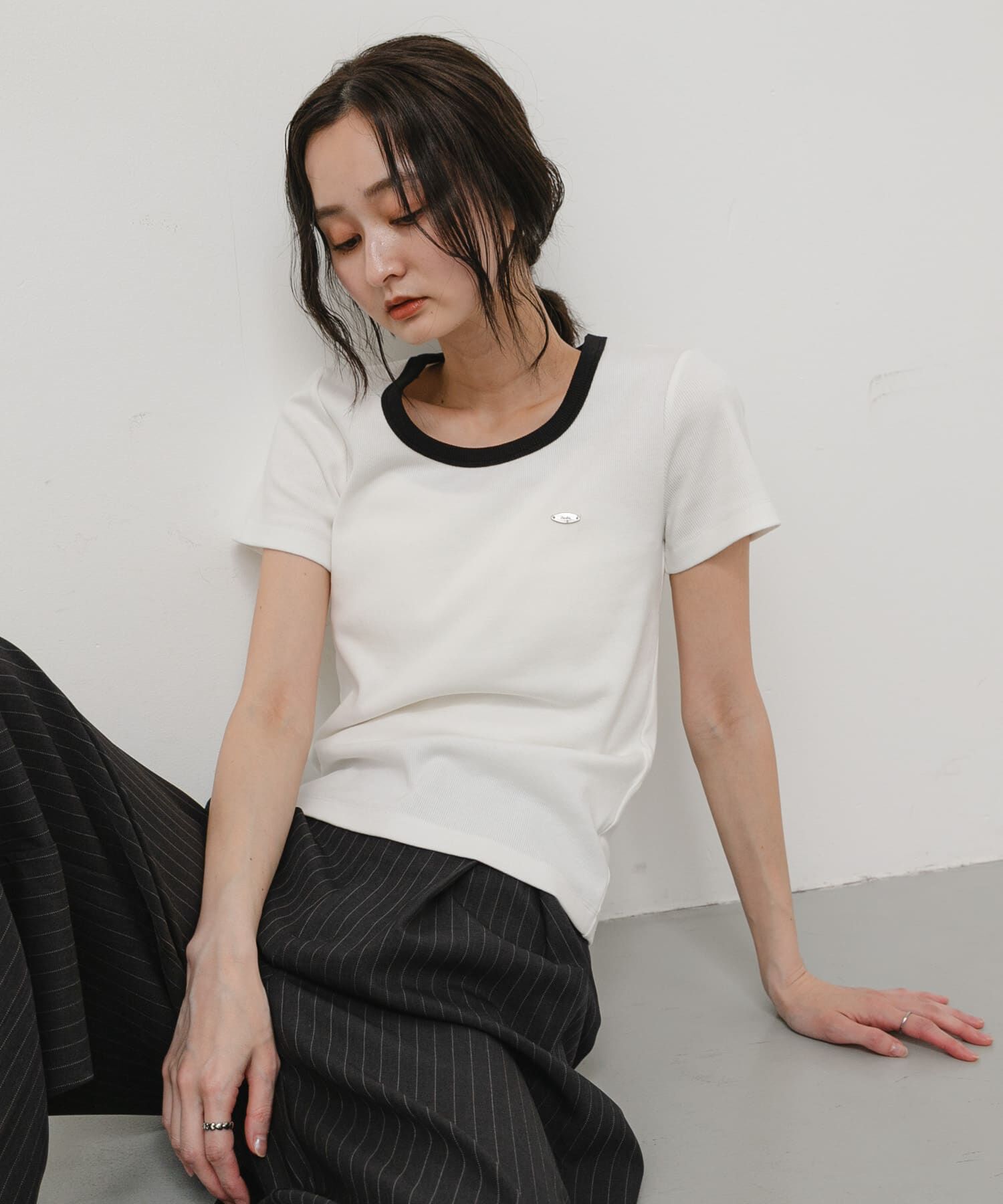 SENSE OF PLACE by URBAN RESEARCH「『一部WEB限定カラー』ラウンドネックリブTシャツ(半袖)」|Tシャツ・カットソー|