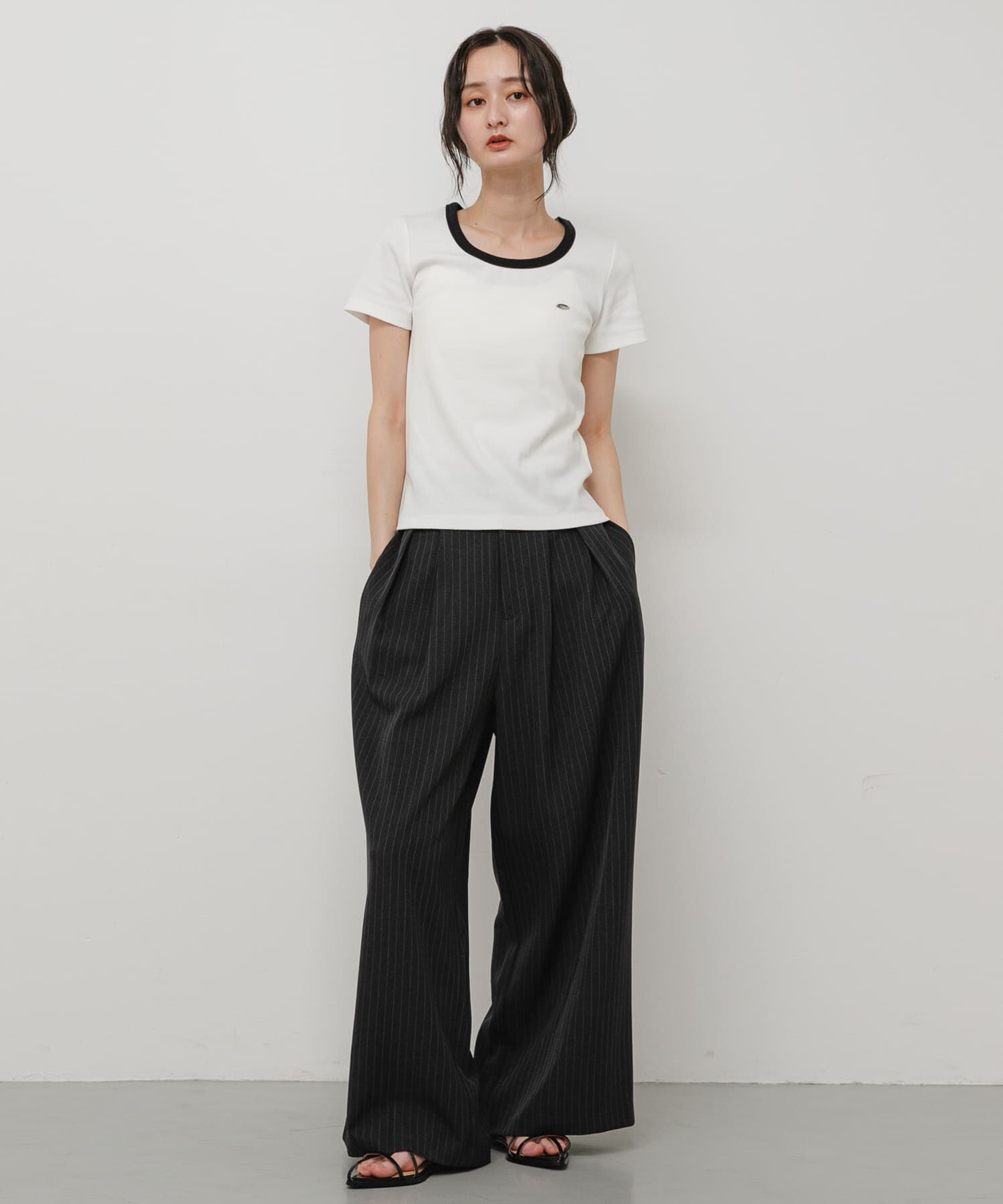 SENSE OF PLACE by URBAN RESEARCH「『一部WEB限定カラー』ラウンドネックリブTシャツ(半袖)」|Tシャツ・カットソー|