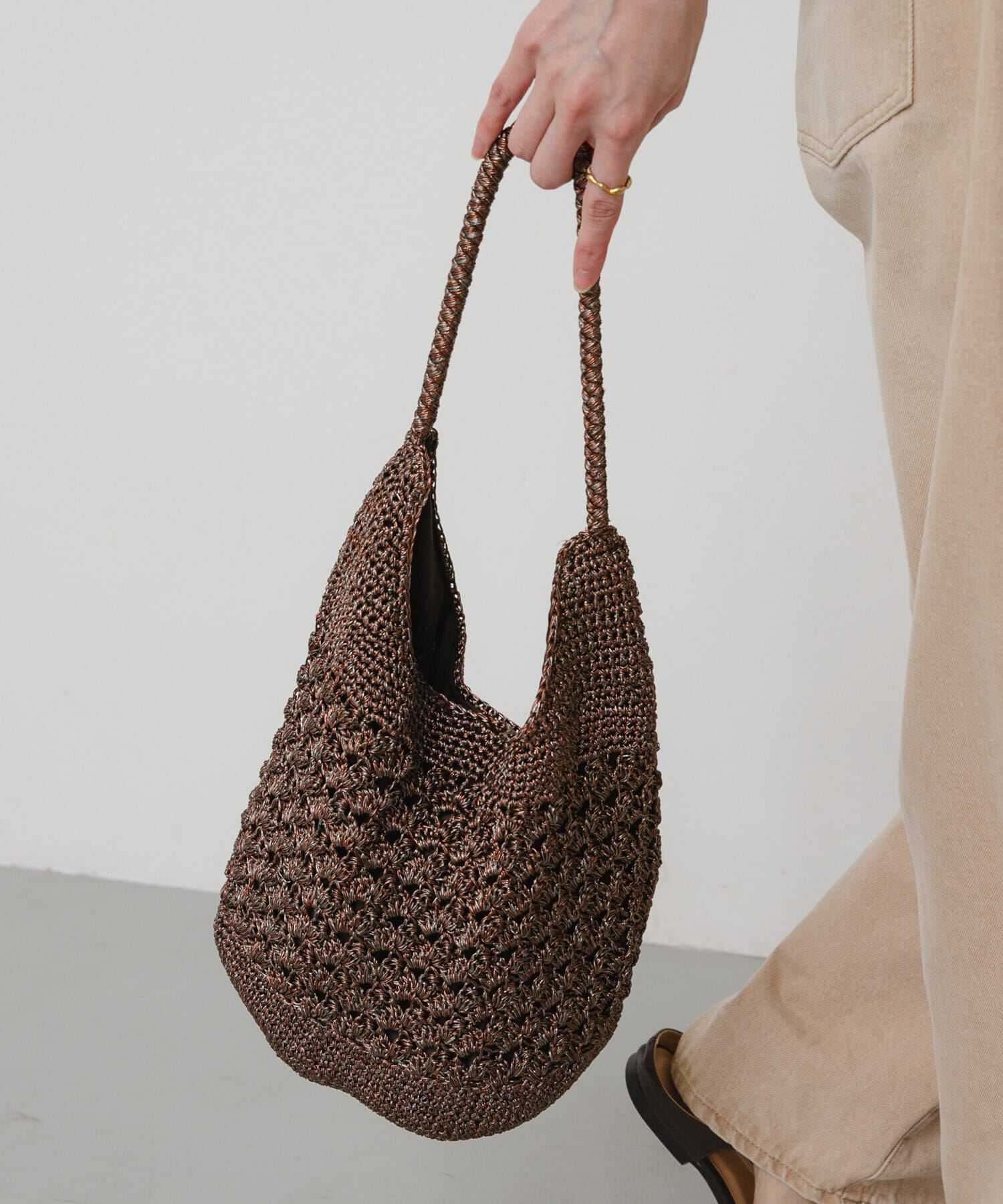 SENSE OF PLACE by URBAN RESEARCH「メタリックヤーンバッグ」|かごバッグ|