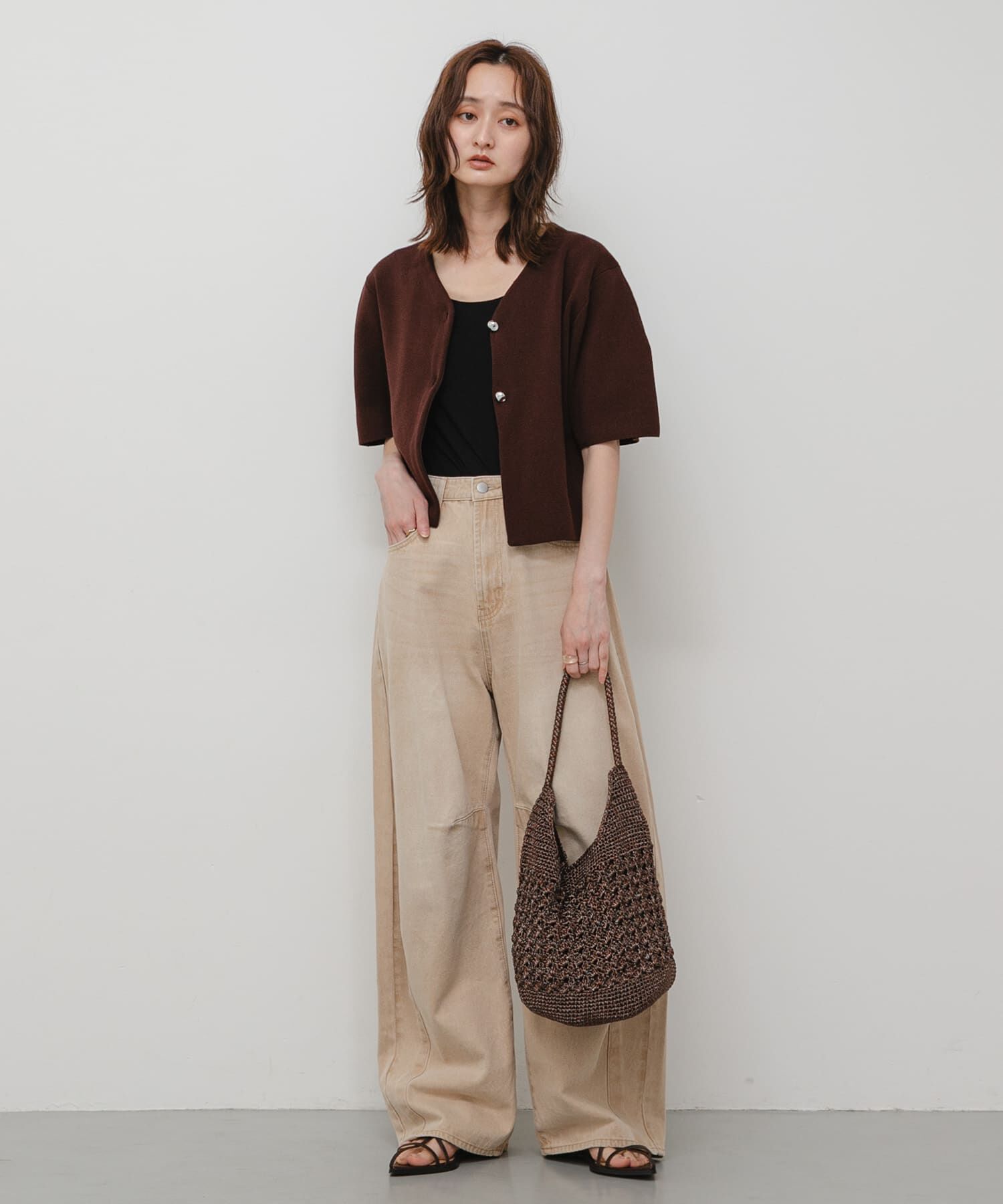 SENSE OF PLACE by URBAN RESEARCH「メタリックヤーンバッグ」|かごバッグ|