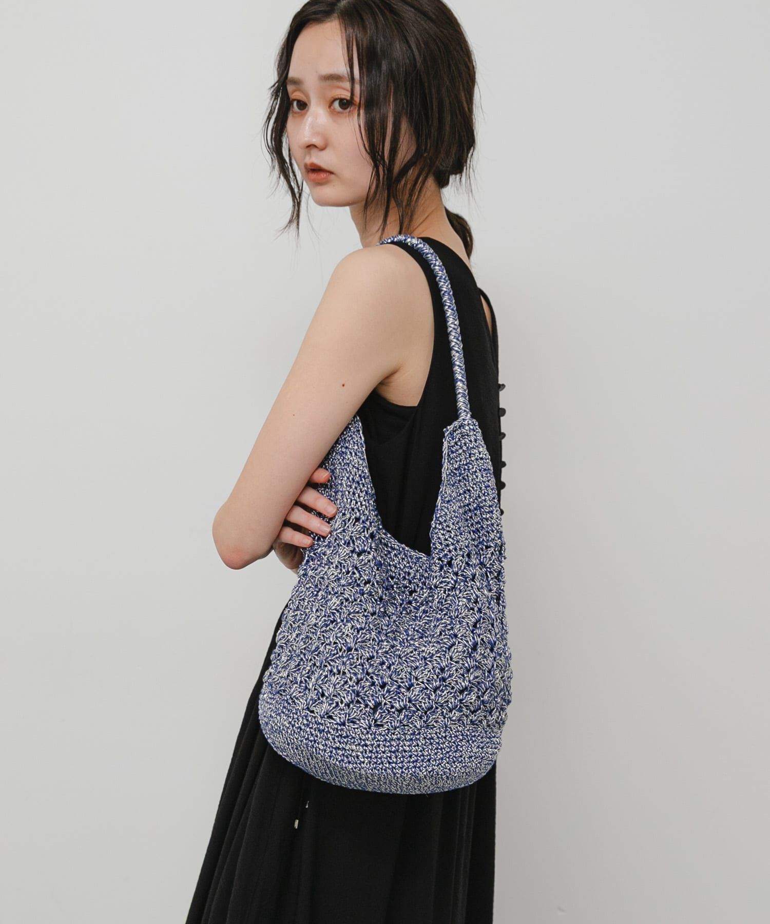 SENSE OF PLACE by URBAN RESEARCH「メタリックヤーンバッグ」|かごバッグ|